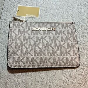 Michael Kors  MK Small Coin Purse ID Pouch Keychain Ring Fob Wallet Powder Blush